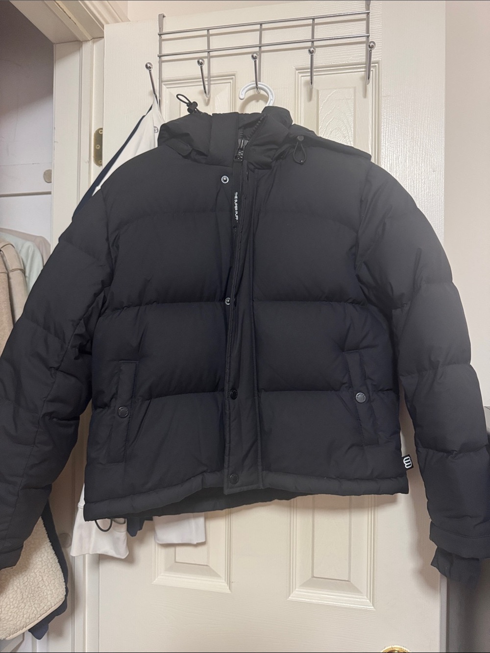 Men's Black Puffer Jacket with Hood